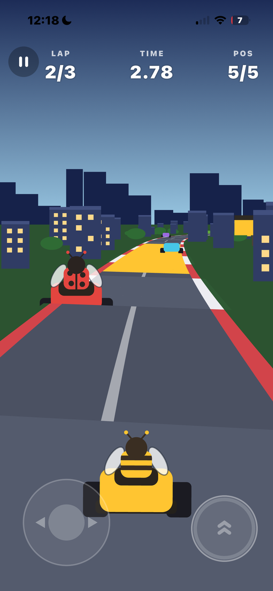 Hive Heights. Race four rivals around a kart track.