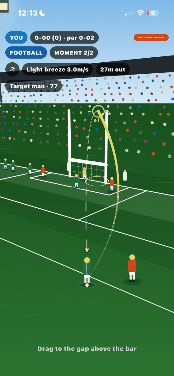 Then do it in football. Same pitch, different game, different weight of ball.