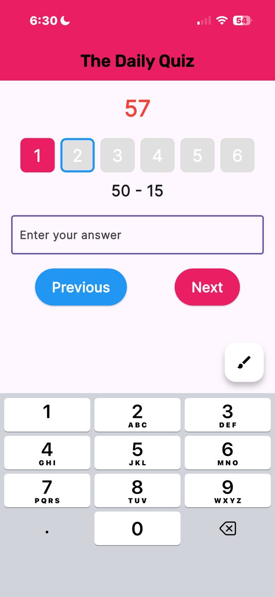 The Daily Six. Race through six questions as fast as you can type them.